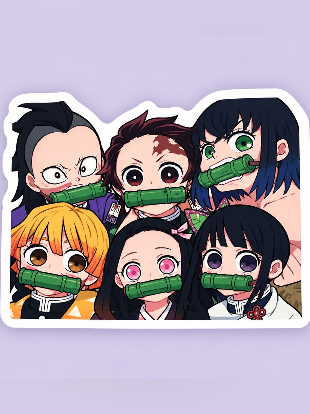 Demon Slayer Chibi Group Sticker | Kimetsu no Yaiba Vinyl Decal